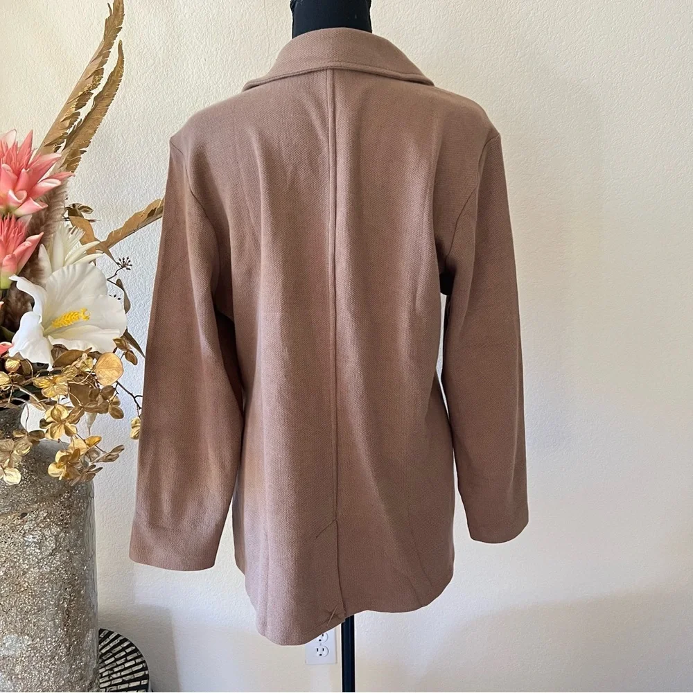 Matty M Chic Tan Brown Open Front Cotton Cardigan NWOT Size XL - Picture 3 of 12
